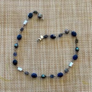 Blue stones/Sterling silver necklace